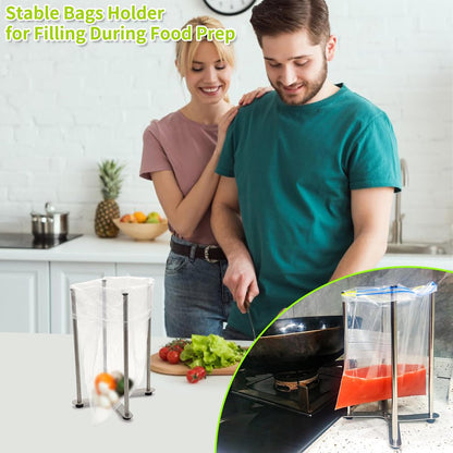 Reusable Bag & Bottle Drying Rack, Baby Bottle Drying Rack, Collapsible Cup Drying Rack for Glass, Mugs -Stainless Steel Countertop Organizer