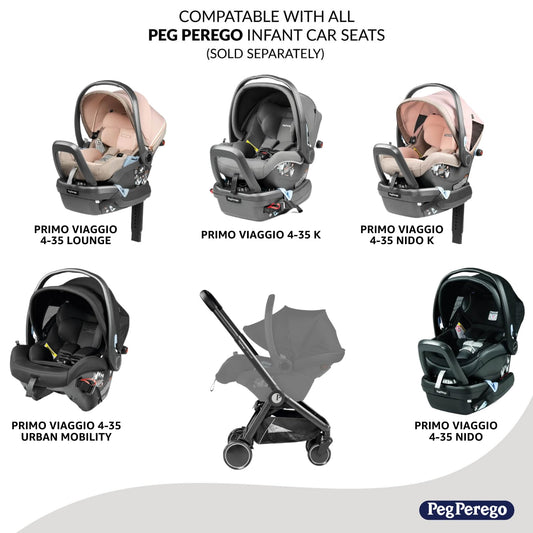 PEG City Loop Frame Only | Compact Travel System from Infant to Toddler | Air Travel Friendly | Compatible with All Primo Viaggio Infant Car Seats-Sold Separately