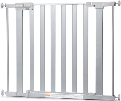 Safety 1st Walk Through Baby Gate with Door, Adjustable Pressure Mount Lift, Dog Gates, Fits 29"-38" Wide, 1-Pack, Silver