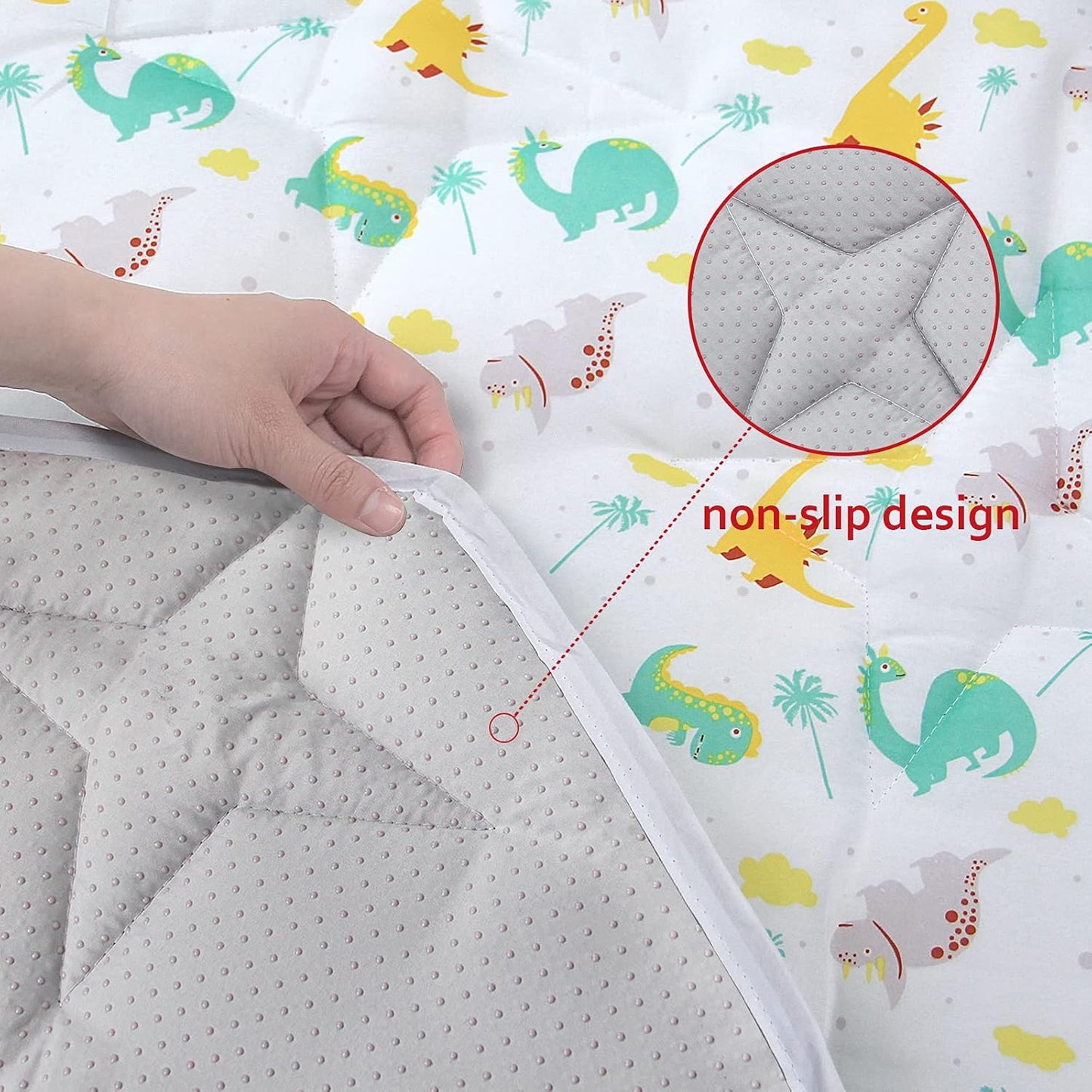 Octagon Playpen Mat Grey, Non Slip 8 Panel Playpen Mattress Mat Fits Regalo Extra Large Play Yard and hiccapop XL 69" Baby Playpen, Grey Star Octagon Playard Pad