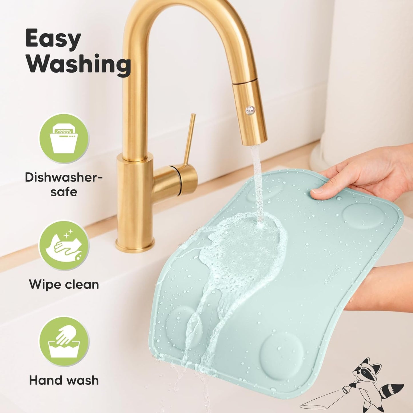 KeaBabies 2pk Silicone Placemats for Toddlers, Kids - 12x9 Non Slip Suction Baby Silicone Placemat for Restaurants, Dining Table,Travel, Easy to Clean, Food Grade/BPA-Free,Small Baby Table Mat(Slate)