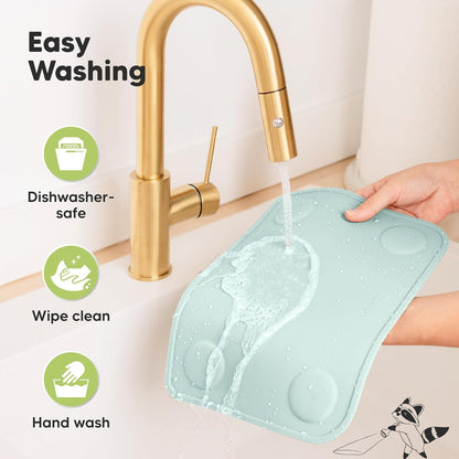 KeaBabies 2pk Silicone Placemats for Toddlers, Kids - 12x9 Non Slip Suction Baby Silicone Placemat for Restaurants, Dining Table,Travel, Easy to Clean, Food Grade/BPA-Free,Small Baby Table Mat(Slate)