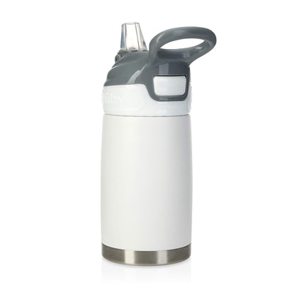 Nuby Thirsty Kids No Spill Flip-It Reflex Stainless Steel Travel Cup or Water Bottle - 10 Oz - 18+ Months - Pink - Back to School Essentials