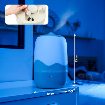 Babymoov Wave 3-in-1 Baby Humidifier, Easy Cleaning, Top Fill, XL Capacity for Large Bedroom and Nursery, Night Light & Essential Oil Diffuser (Baby Registry Essential)