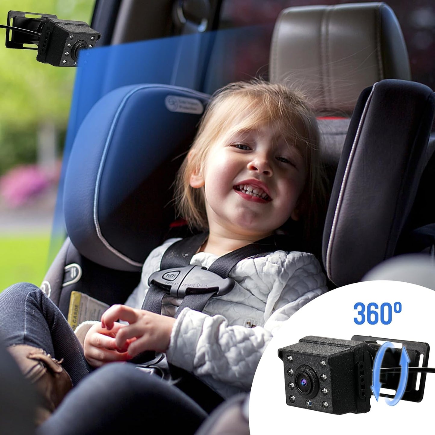 Shkalacar Baby Car Camera 4.3" HD Night Vision Baby Car Mirror- 1080P Night Vision Rear Facing Baby Monitor, 150° Wide View Angle for Infants Kids Pets with Camera USB Plug