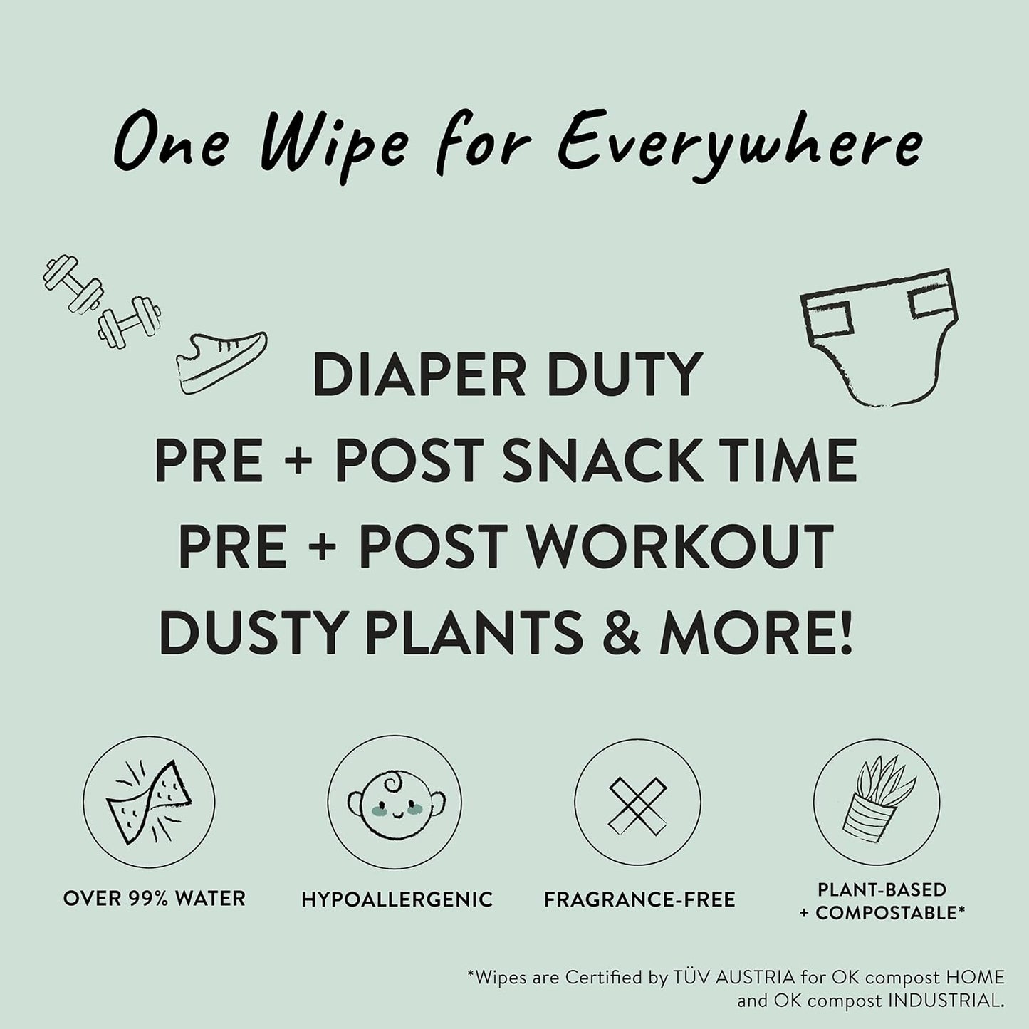 The Honest Company Babe's Clean Bum Gift Set, Diapering and Newborn Essentials 99% Water Wipes 60 ct Diaper Rash Cream 2.5 oz Conscious Diapers Size 1
