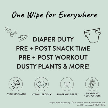 The Honest Company Babe's Clean Bum Gift Set, Diapering and Newborn Essentials 99% Water Wipes 60 ct Diaper Rash Cream 2.5 oz Conscious Diapers Size 1