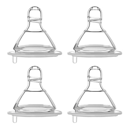 Maymom Silicone Nipple Slow Flow, 4pc; Compatible with Spectra/Motif Luna/Maymom Widemouth Bottles