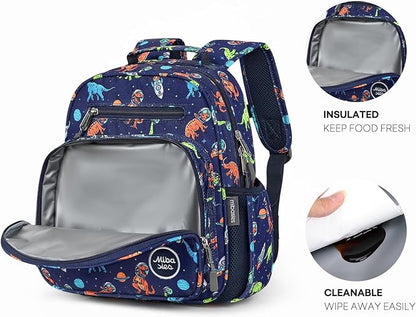 mibasies Toddler Backpack for Boys 2-4: Preschool Kindergarten Backpack - Cute Kids Backpacks for Boys - Dinosaur Blue