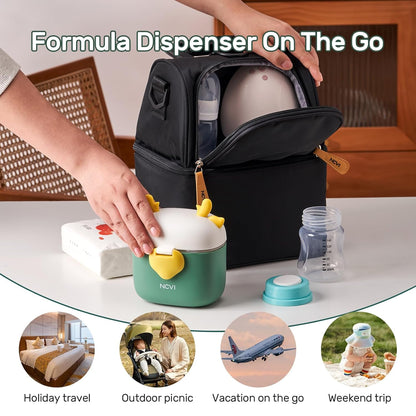 NCVI Baby Formula Dispenser On The Go, Formula Container To Go, Formula Holder for Travel, Outdoor Picnic with Baby Infant, Portable Container for Milk Powder, Snacks, Candy, Fruits (Pink)