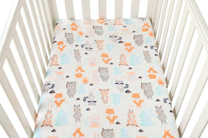 Bassinet Sheet Set 2 Pack Snug Fitted Bedside Sleeper Bassinet Sheets, Stretchy Ultra Soft, Unisex Boy Girl, Light Blue & Dinosaur