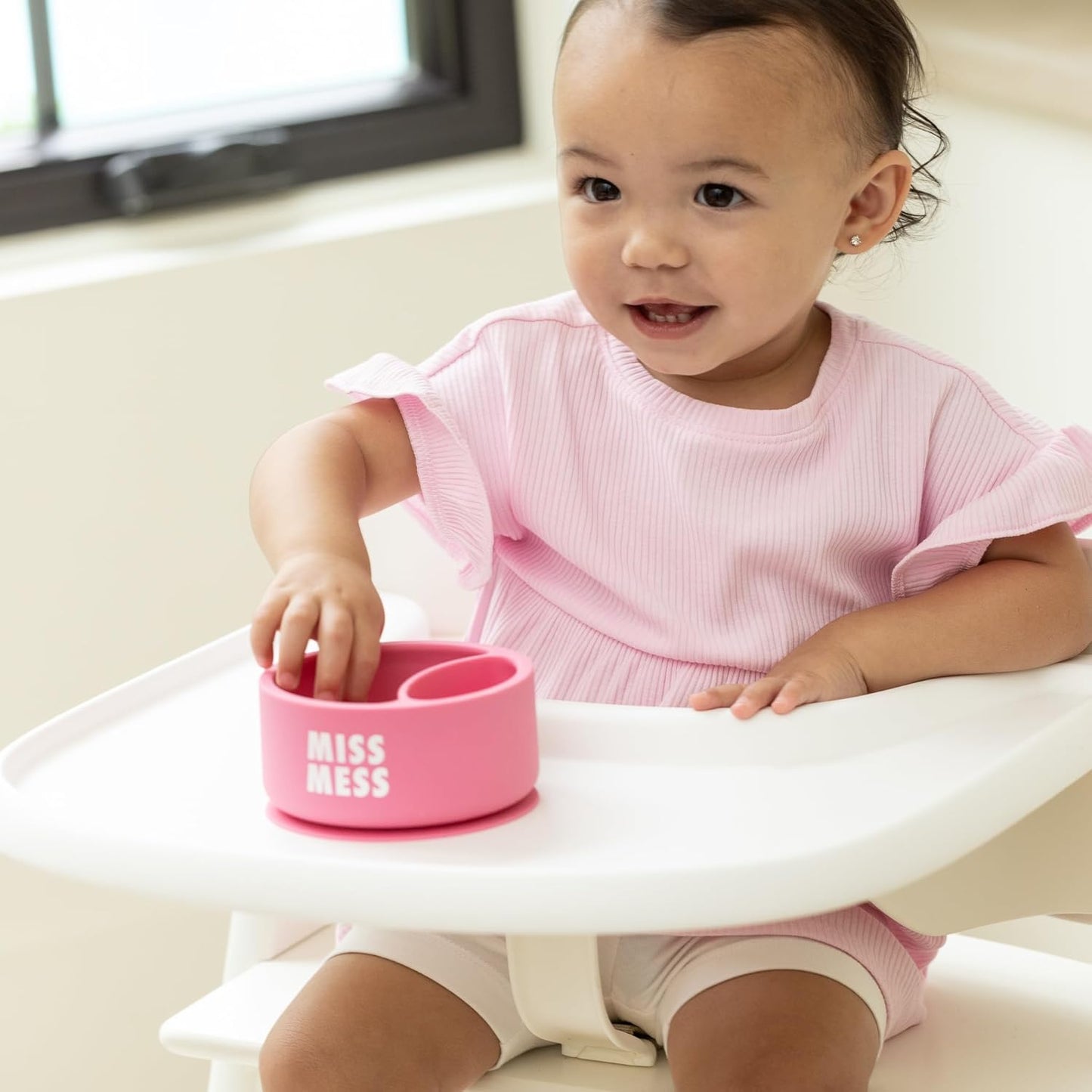 Bella Tunno Silicone Suction Bowl for Toddlers and Babies, Food Grade BPA Free Silicone, Non Slip Suction Base, Microwave & Dishwasher Safe, Ideal Baby-Led Weaning & Self Feeding Bowl, Miss Mess
