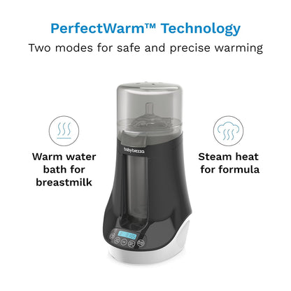 Baby Brezza Fast Baby Bottle Warmer - Baby Milk + Breastmilk Warmer Defroster – 2 Unique Temperatures for Breastmilk + Formula - Universal Fit for All Bottles, Bags + Jars