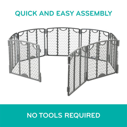 Evenflo Versatile Play Space Adjustable Play Area, 6-Panel (Cool Gray)