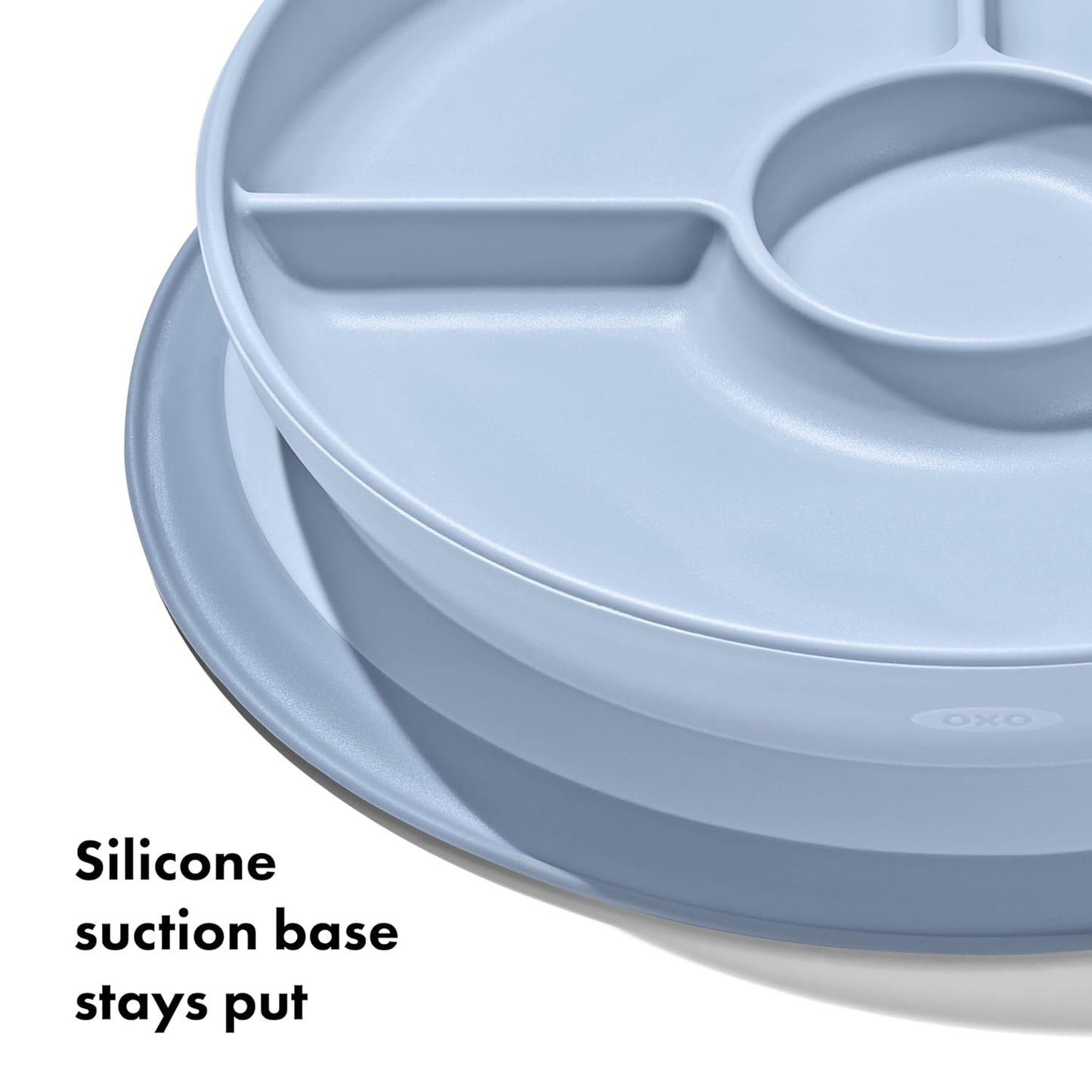 OXO Tot Stick and Stay Suction Divided Plate - Opal