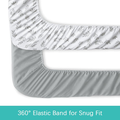 Baby Bassinet Sheets 4 Pack Fit for Baby Delight, Semphis, Kiniew, Jimglo, Cowiewie, JevrJeur, Newton Baby, AirClub, Mika Micky, Ezebaby and Besrey Bassinet, Green