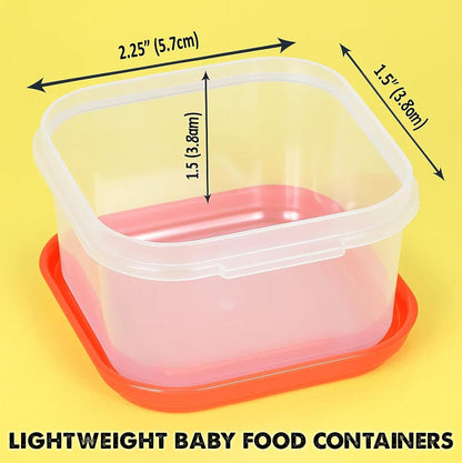ARSUK Baby Food Containers (4oz/120ml, 8 Pack) - Small Plastic Containers with Lids - Toddler Snack Containers - Reusable Freezer Safe Food Storage Jars - BPA-Free, Leakproof & Microwave Safe