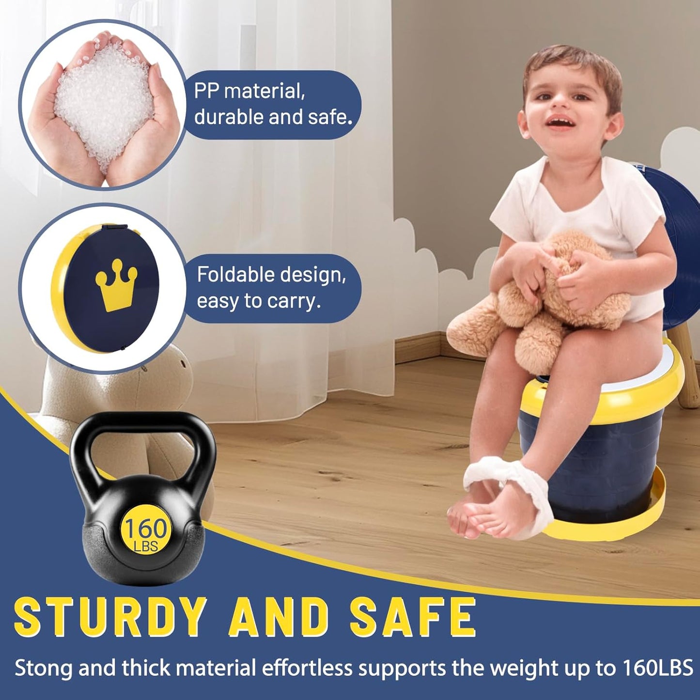 SunnySmile portable, foldable potty seat for toddler, Training Toilet Seat Emergency Toilet for Car, Camping, Outdoor, indoor (grey, small)
