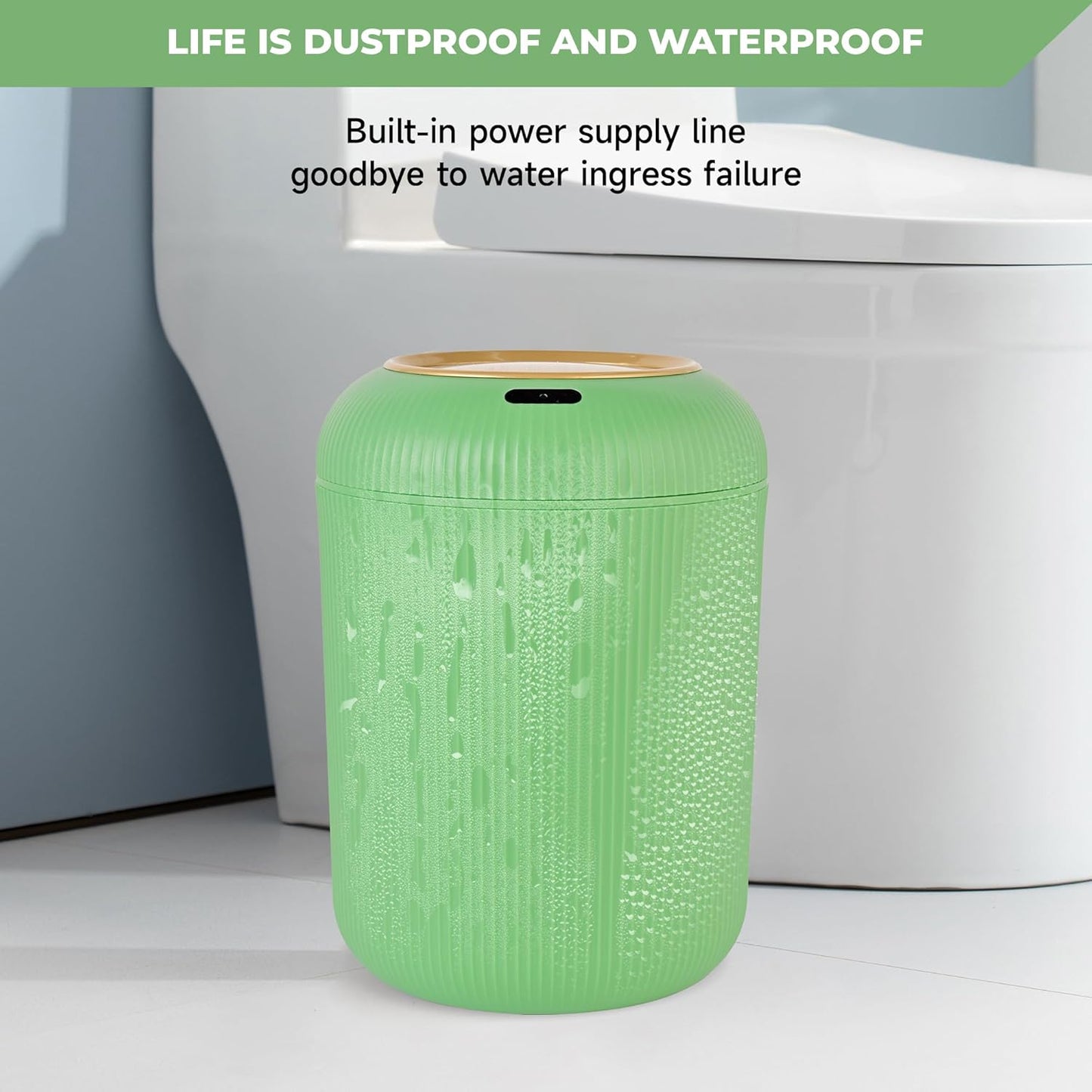 Pukomc Smart Sensor Wastebasket, Convenient and Hygienic Easy to Use, Technology Sensor Waterproof Wastebasket Plastic Trash can for Kitchen, Bathroom, Bedroom, Living Room, Office and Outdoor