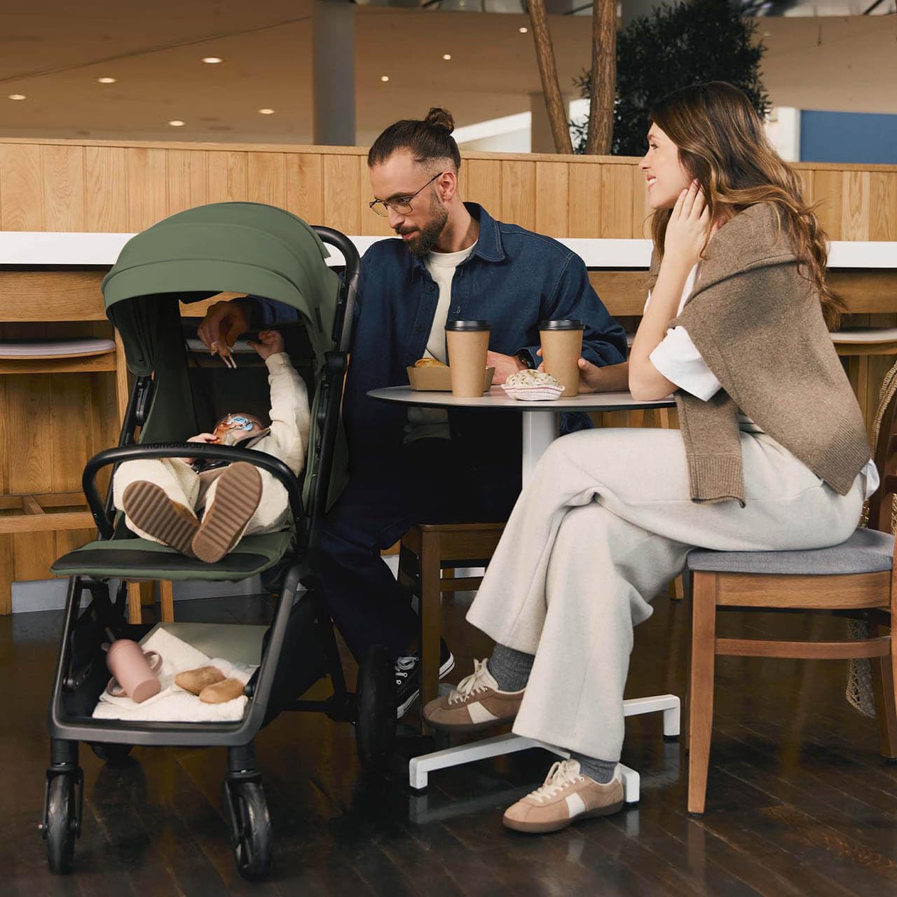 MAMA & BABY Packa Compact Travel Stroller – Lightweight, One-Hand Auto Folding, Portable & Lie-Flat Baby Stroller, Newborns and Toddlers Stroller with UPF 50+ Canopy & Mesh Ventilation