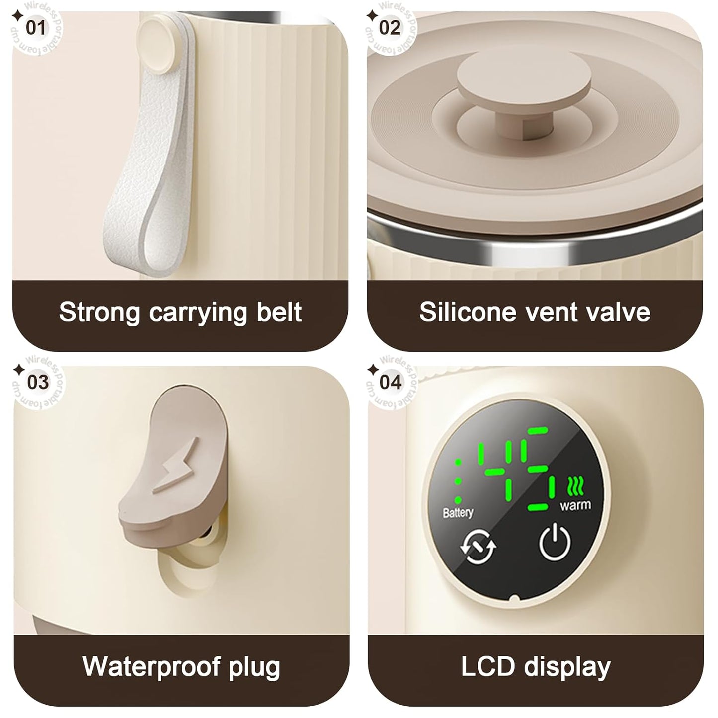 Portable Bottle Warmer & Mixer, Even Heating Formula to Keep Nutrient,Baby Bottle Warmer for Breastmilk & Formula,Defrost,Leakproof,Accurate Temp Control,Keep Warm