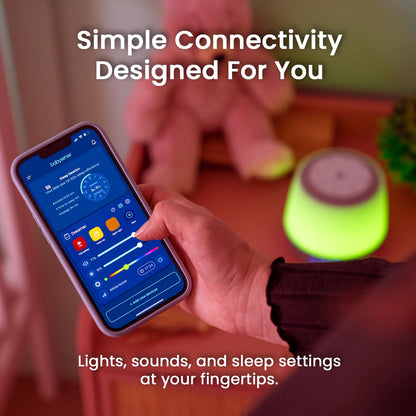 Babysense Baby Sound Machine with Night Light | 2nd Gen | 28 Soothing Sounds | Toddler Sleep Trainer | App-Controlled White Noise Machine | Sleep Timer | 2.4GHz WiFi | US Only