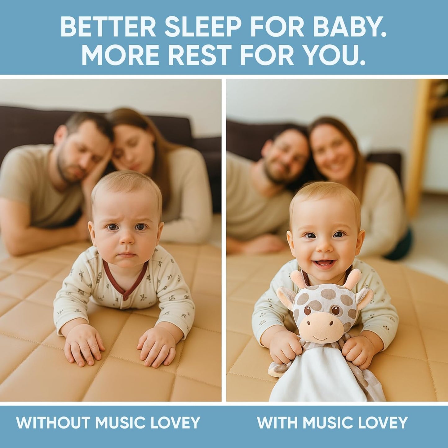Love By Emi 4 in 1 Baby Lullaby Sleep Soother Toy - Stuffed Animal Sound Machine & Pacifier Holder | Heartbeat White Noise & Music | Plush White Tiger Lovey Sleep Aid Security Blanket (0-3 Years)
