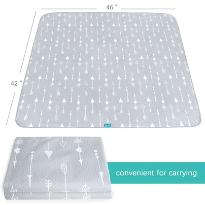 Splat Mat 2 Pack for Under High Chair & Arts & Crafts & Eating Mess, Waterproof 42''×46'' Baby Playtime Anti-Slip High Chair Mat for Floor or Table, Reusable & Portable Splash Mat