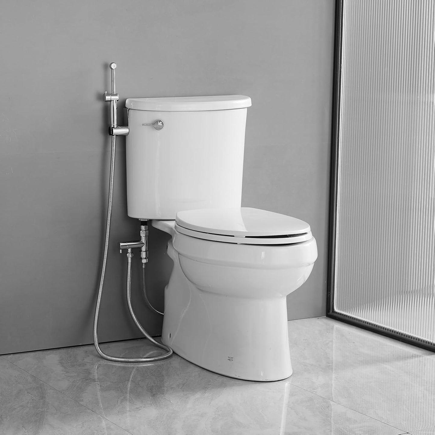 Handheld Bidet Sprayer for Toilet, All Brass Bathroom Toilet Sprayer Bidet Attachment Set, Baby Cloth Diaper Spraying Kit for Pet Bathing and Feminine Care, Brushed Nickel