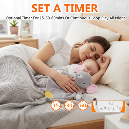BEREST Unicorn Baby Sleep Soother 4-in-1 Sound Machine with Heartbeat & White Noise|Security Blanket & Pacifier Holder|Soothing Plush Toy for Newborns|Perfect Baby Registry Essential