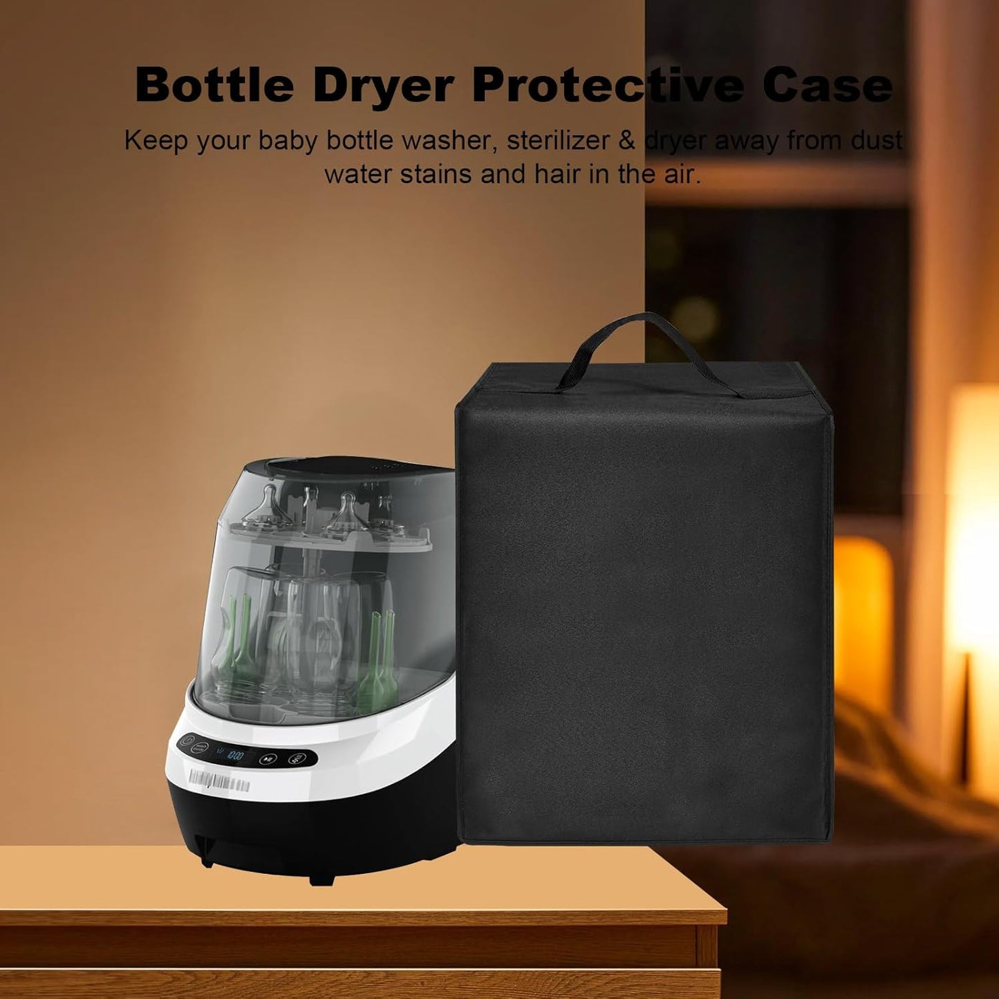 Baby Bottle Washer Cover Sterilizer Cover Dust-Proof Nylon Protective Case for Baby Brezza Bottle Dryers Pro - Sterilizer Dryer - All in One Machine (Silver)
