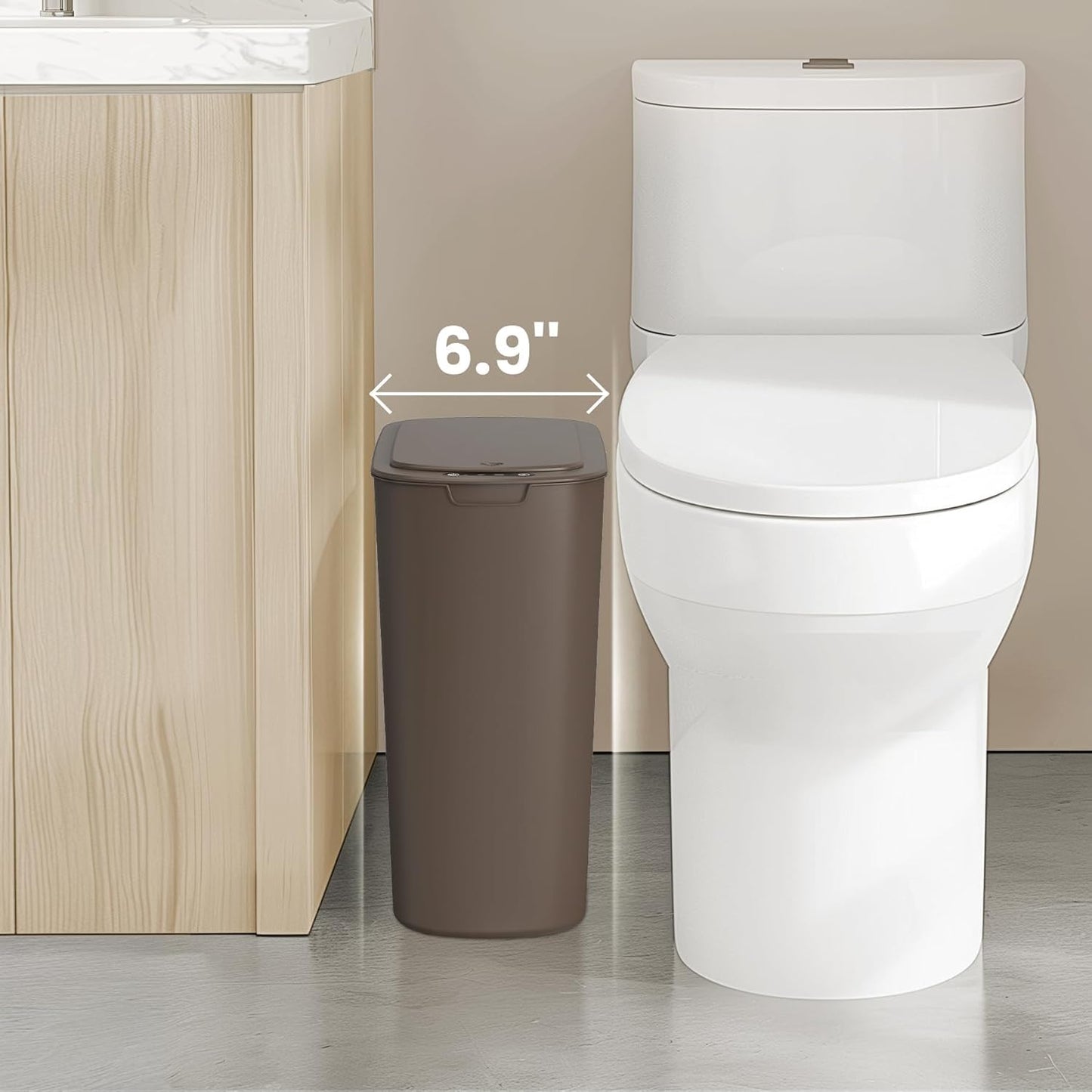 Cesun Motion Sensor Trash Can, 5 Gallon Automatic Bathroom Garbage Can with Lid, Touchless Smart Plastic Slim Wastebasket for Bathroom, Office, rv, Bedroom, Living Room, White