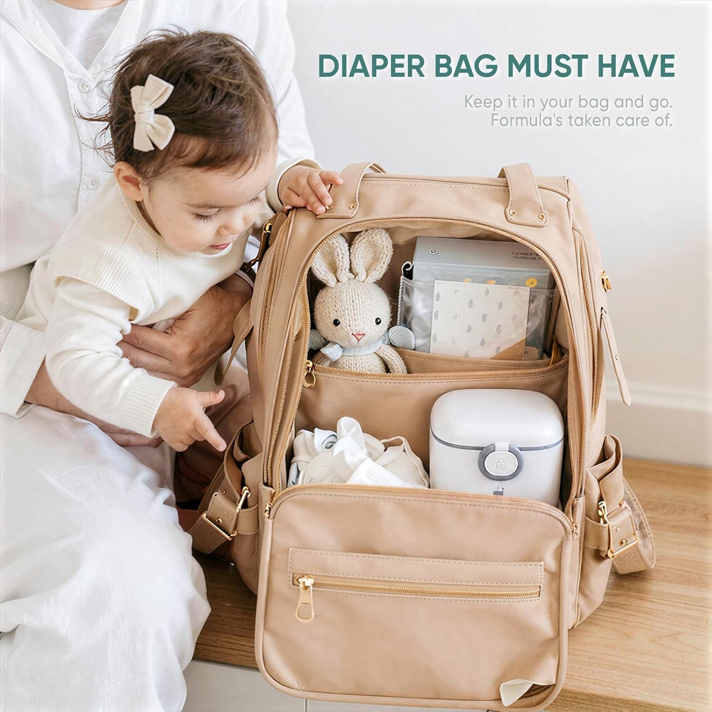 Termichy Baby Formula Dispenser, Portable Formula Dispenser Container with Scoop and Carry Handle for Travel Outdoor Activities for Baby Infant, 500ml
