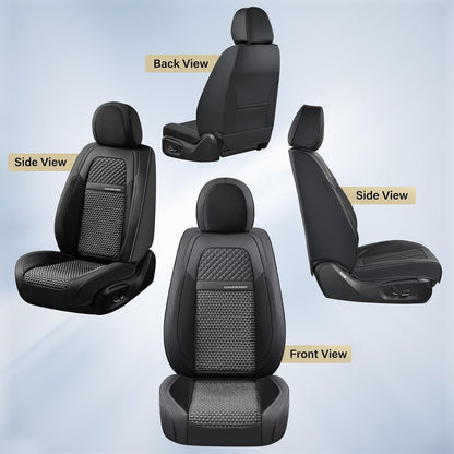 Coverado Leather Seat Covers for Car, Waterproof Car Seat Covers Full Set, 2 in 1 Conversions Car Seat Cover Protector Car Accessories Universal Fit for Most Cars SUVs and Trucks Beige