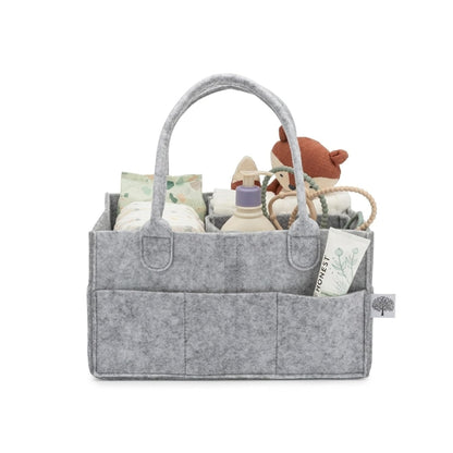 Parker Baby Diaper Caddy - Nursery Storage Bin and Car Organizer for Diapers and Baby Wipes - White, Large