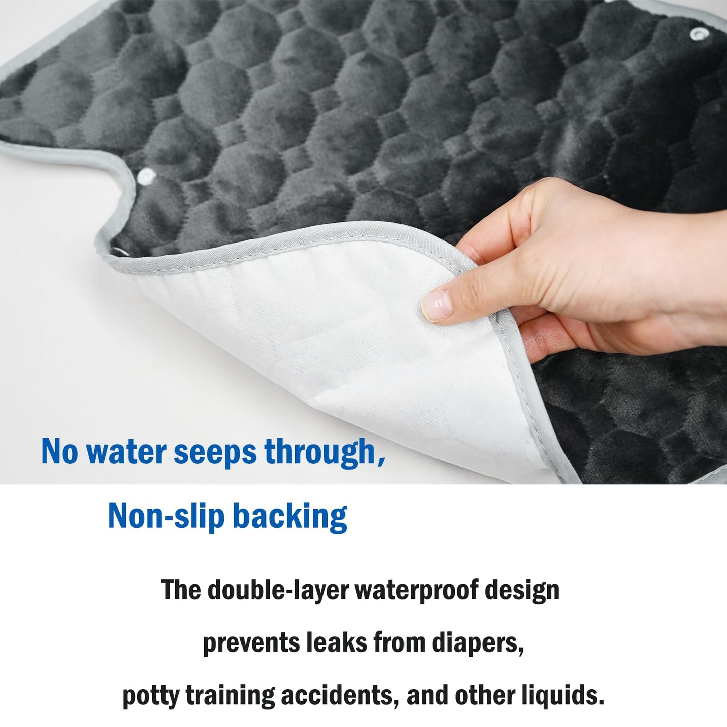 Piddle Pads for Strollers, High Chair, Seat Pad, Seat Protector Waterproof, Baby Potty Training Carseat Protector-Waterproof, Leak-Proof, Washable (Grey)