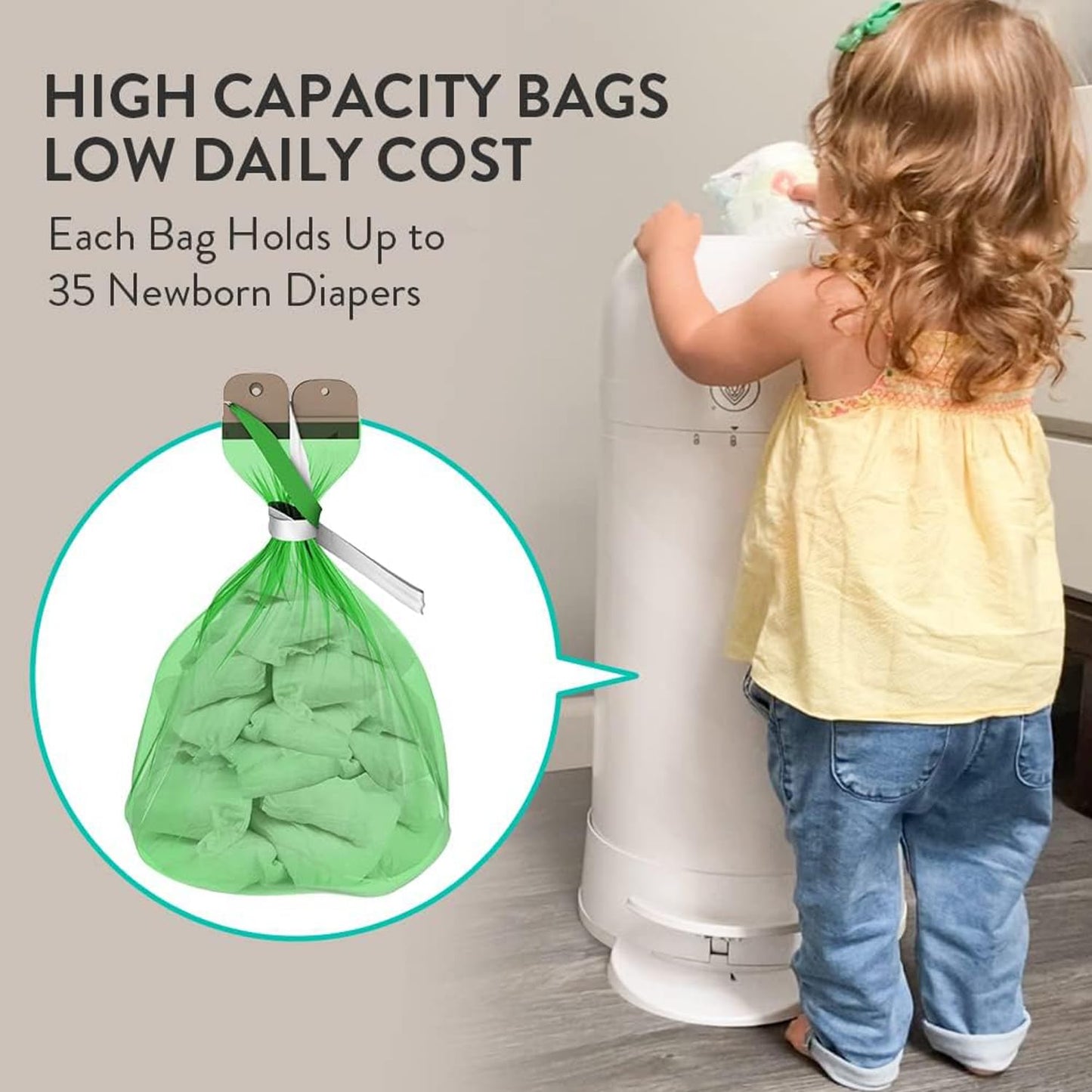 Prince Lionheart My Twist’R Diaper Pail Made in USA - Hands Free Patented Design Completely Eliminates Odors - Easy to Use, Customize to Match Nursery