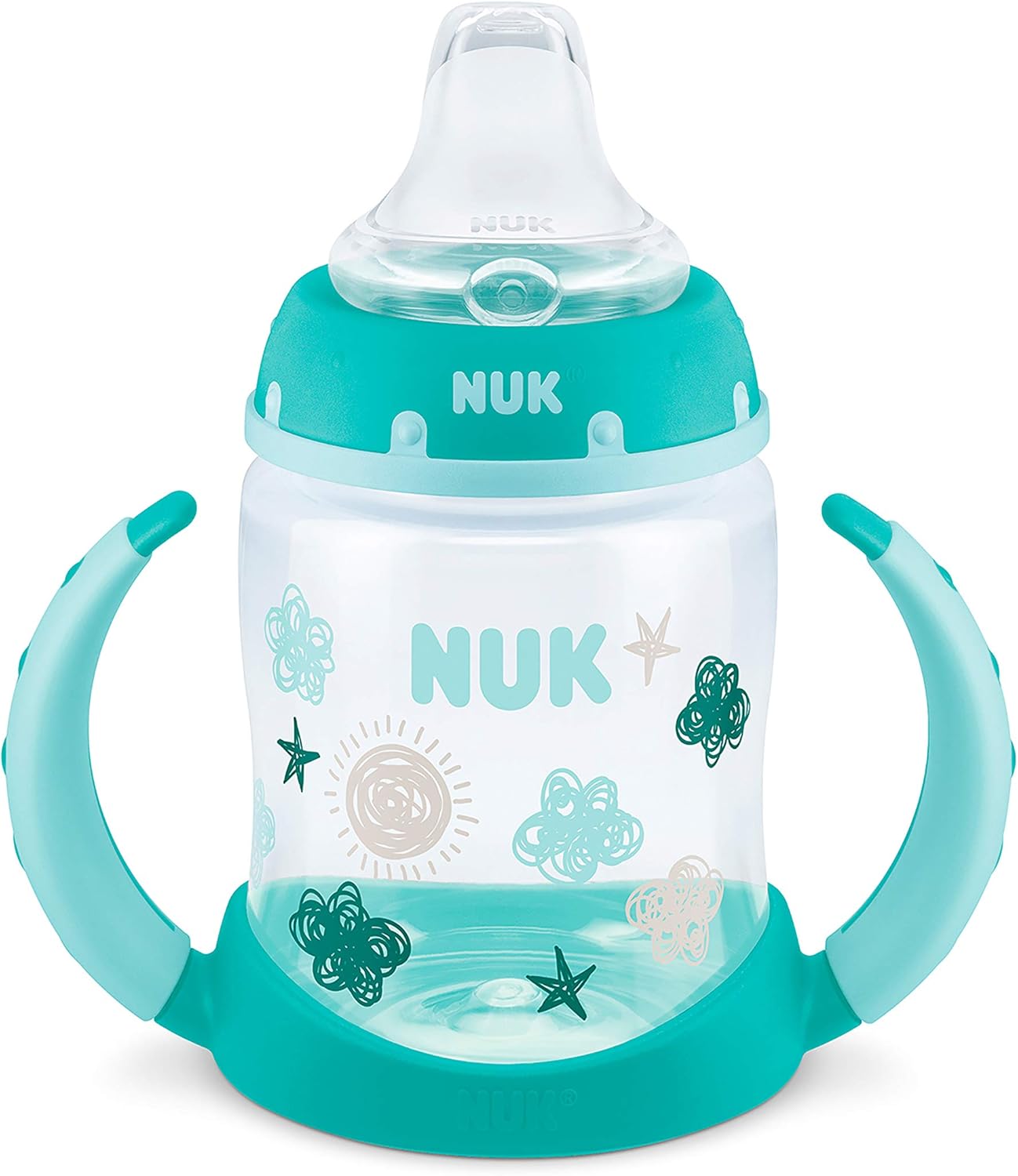 NUK Learner Cup, 5 Oz, Pack of 2, Pink Hearts, Soft Spout, Easy-Grip Handles, BPA Free, Spill Proof, Transition Sippy Cup