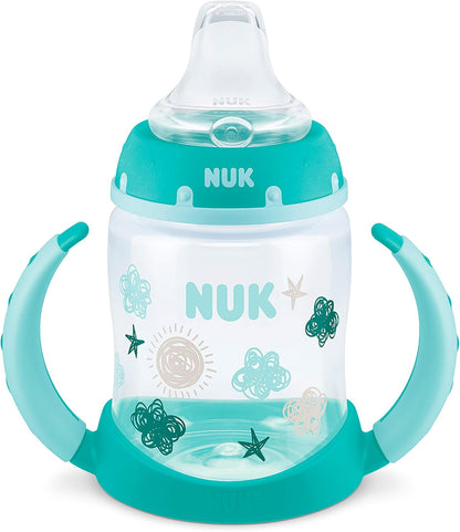 NUK Learner Cup, 5 Oz, Pack of 2, Pink Hearts, Soft Spout, Easy-Grip Handles, BPA Free, Spill Proof, Transition Sippy Cup