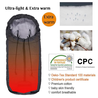 Yobee Toddler Sleeping Bag for Stroller, Winter Outdoor Tour Stroller Padded Footmuff, Comfortable Coral Fleece Stroller Bunting Bag, Universal Fit from 6 to 36 Months