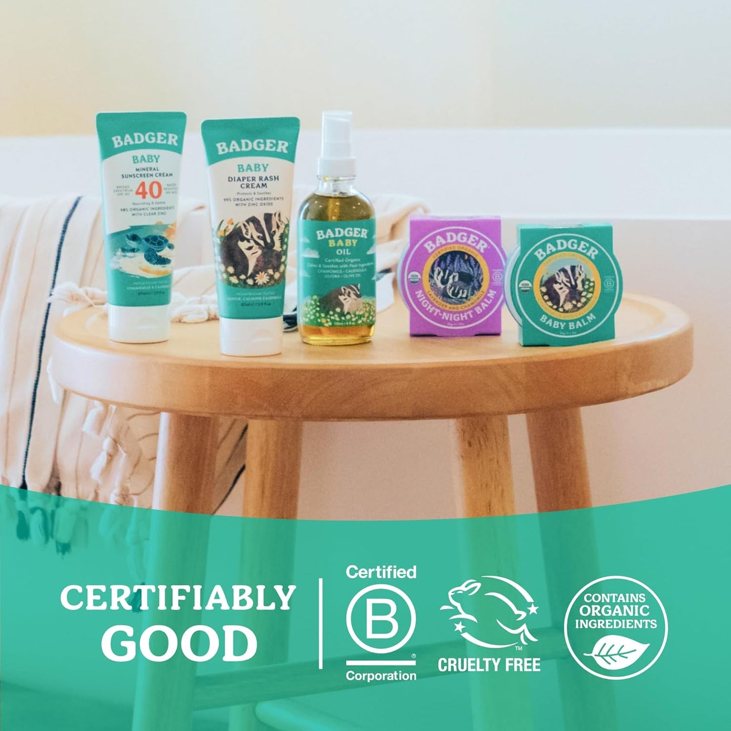 Badger Baby Balm, Organic Calendula Cream, Soothes Diaper Rash, Cradle Cap & Dry Skin, 100% Organic Baby Cream, Pediatrician Tested & Long Lasting, 2 oz Tin