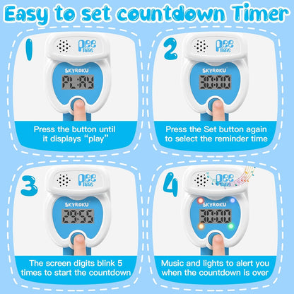 Potty Training Watch for Toddlers, Cute Apple-Shaped Design with 5 Timing Modes (30-180min), Music & Flash Reminders, Magnetic Charging, Compact Screen, Splash-Proof, Gifts for 3-7 Year Old Girls Boys