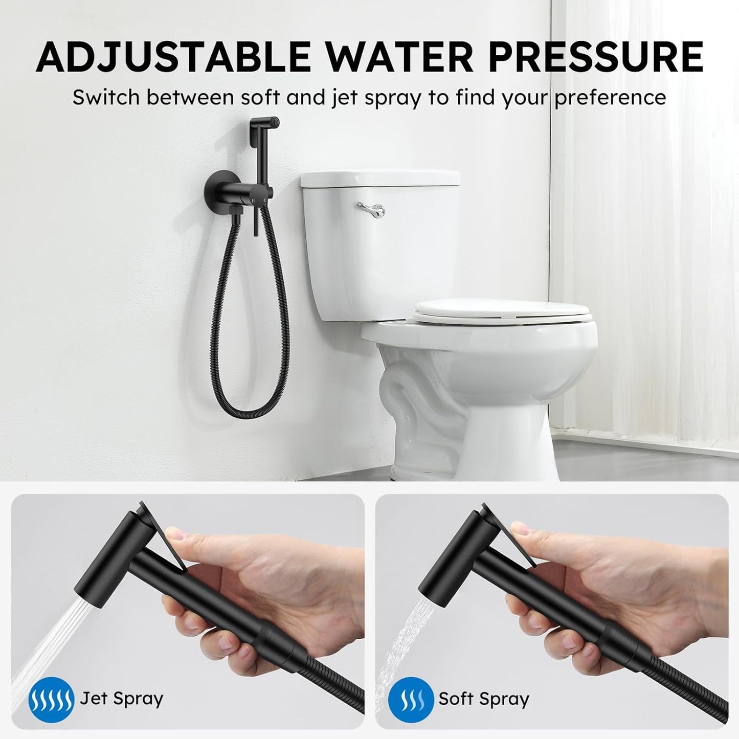 Arofa Handheld Bidet Sprayer for Toilet - 2 Pack Bidets Faucet for Existing Toilets Cloth Diaper Jet Sprayer, Stainless Steel Muslim Shower with Bidet Hose for Feminine Wash