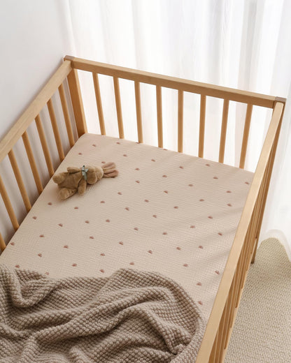 Blissful Diary Muslin Bassinet Sheets for Baby Girls Boys, Boho Soft Cotton Fitted for Oval Hourglass Rectangle Mattress, 2 Pack(Sunshine&Brown)