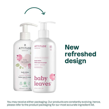 ATTITUDE Baby Lotion, EWG Verified Moisturizer, Dermatologically Tested Moisturizing Cream, Vegan and Cruelty-Free, Pear Nectar Scent, 8 Fl Oz