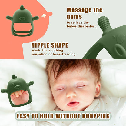 3-in-1 Baby Food & Fruit Feeder Set – Breastmilk Popsicle Mold with Freezer Tray, Teething Relief Toy, BPA Free Infant Silicone Feeding Combo, 3 Bonus Sizes (S/M/L) Sacs (Olive Green)