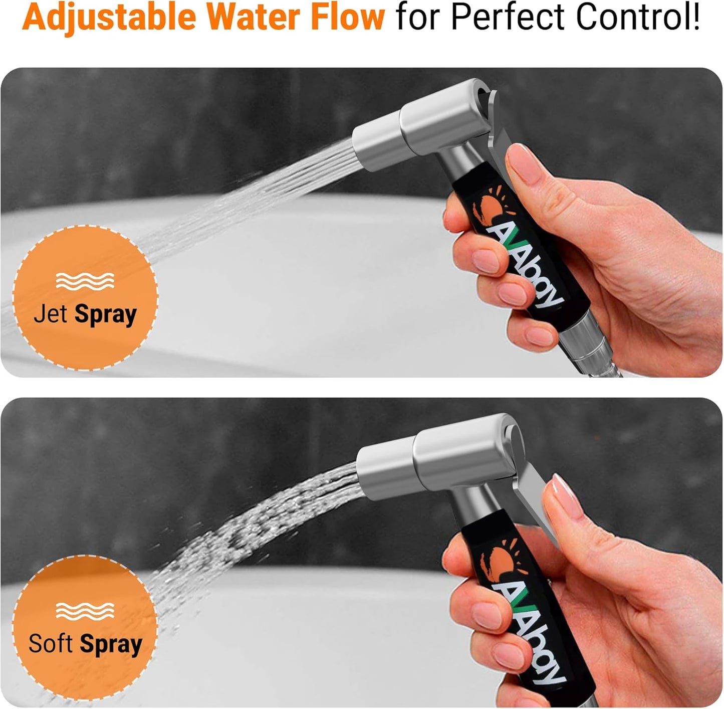 Premium Bidet Sprayer - Handheld Bide Jet Spray for Toilet | Adjustable Water Pressure | Leak-Proof Stainless Steel Toilet Bedit Sprayer | Muslim Shower | Cloth Diaper Washer | Bathroom Bidet