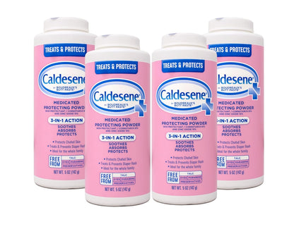 Caldesene Medicated Protecting Body Powder with Zinc Oxide and Cornstarch, Talc-Free Baby Powder Soothes & Protects, 5 Oz.