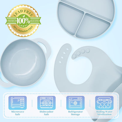 Silicone Baby Feeding Set 21 Pcs, Baby Led Weaning Supplies, Baby Feeding Supplies Set BPA Free, Essentials for Newborn Gift Mixed