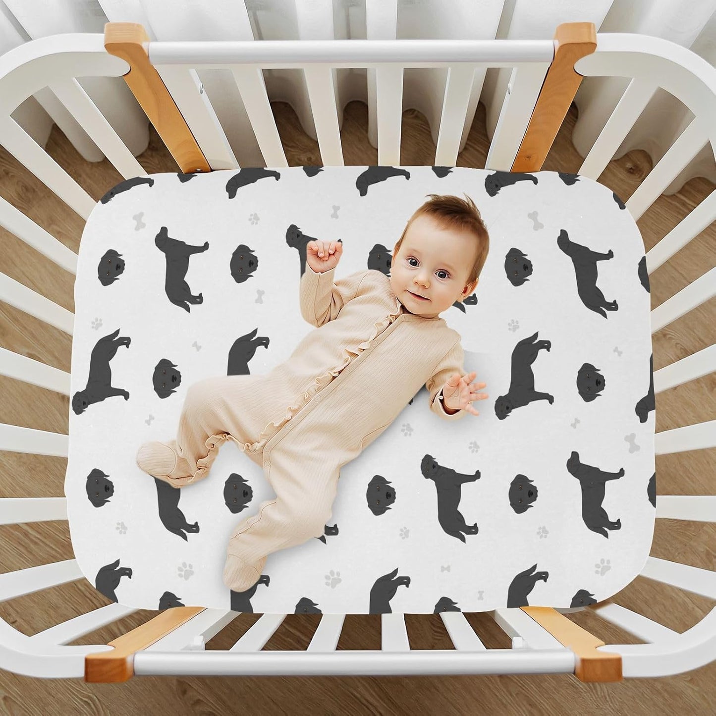 Fitted Crib Sheets Turtle Sea Horse Stretchy Portable Playard Sheets for Baby Toddler, Breathable Soft Mini Crib Mattress 39 x 27 in for Boys and Girls